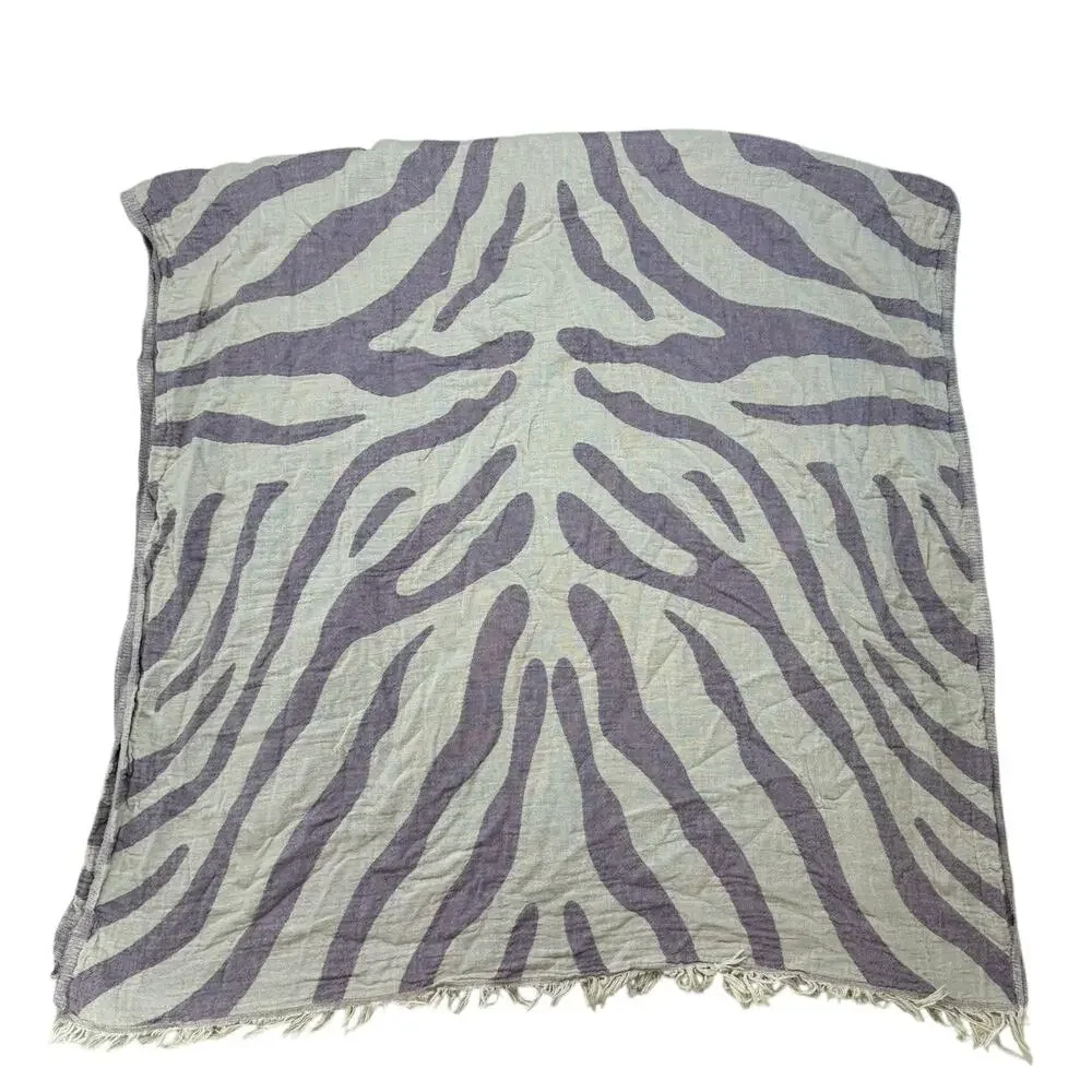 ONKUMO Amazon Coral Organic Cotton Towel in Purple Cream Double Faced Muslin